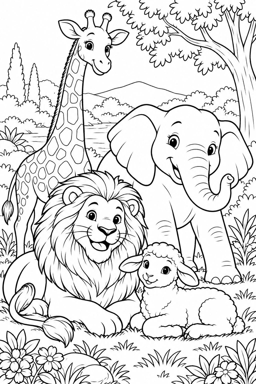 Desenho para colorir: Os animais da criação