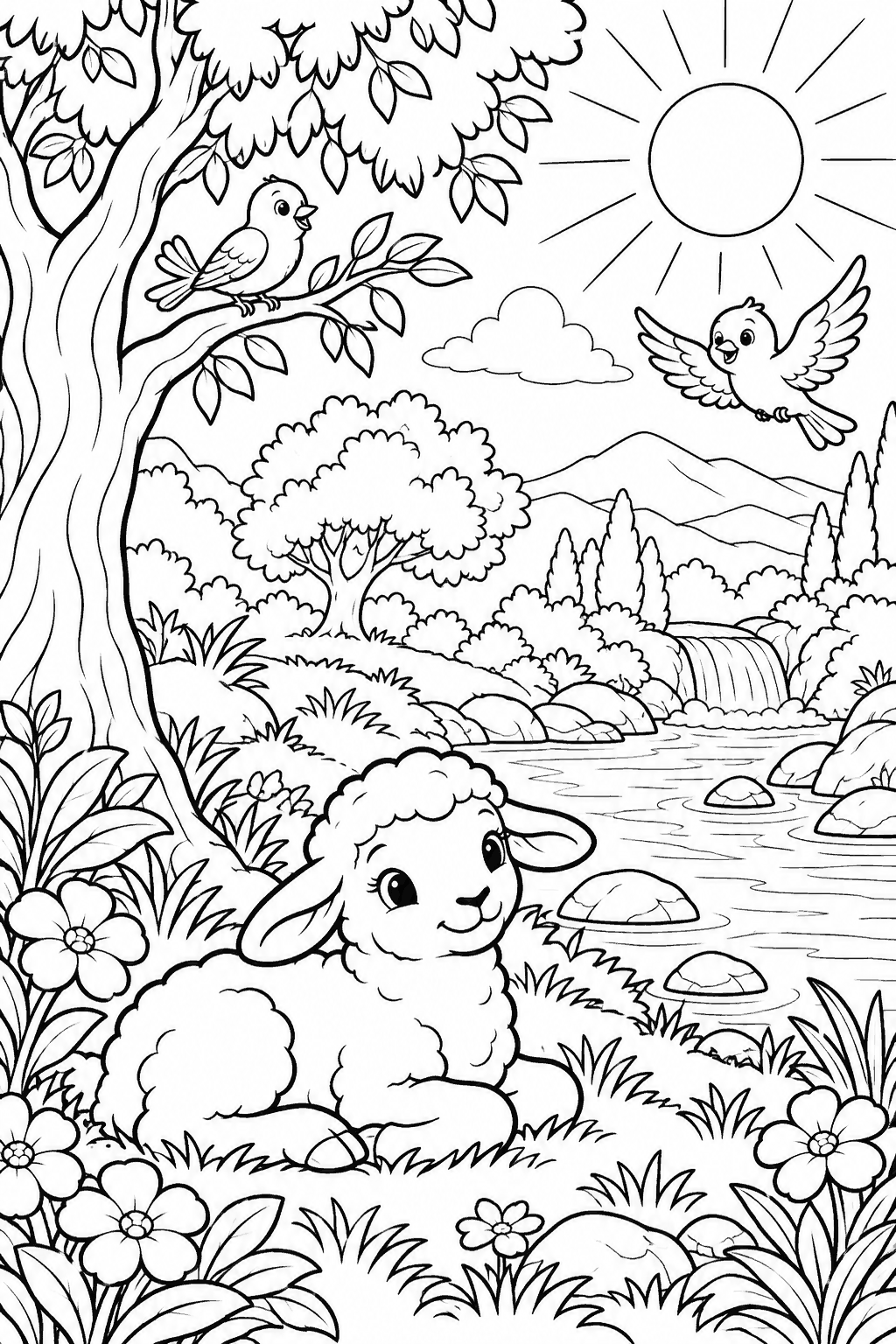 Desenho para colorir: O descanso da criação