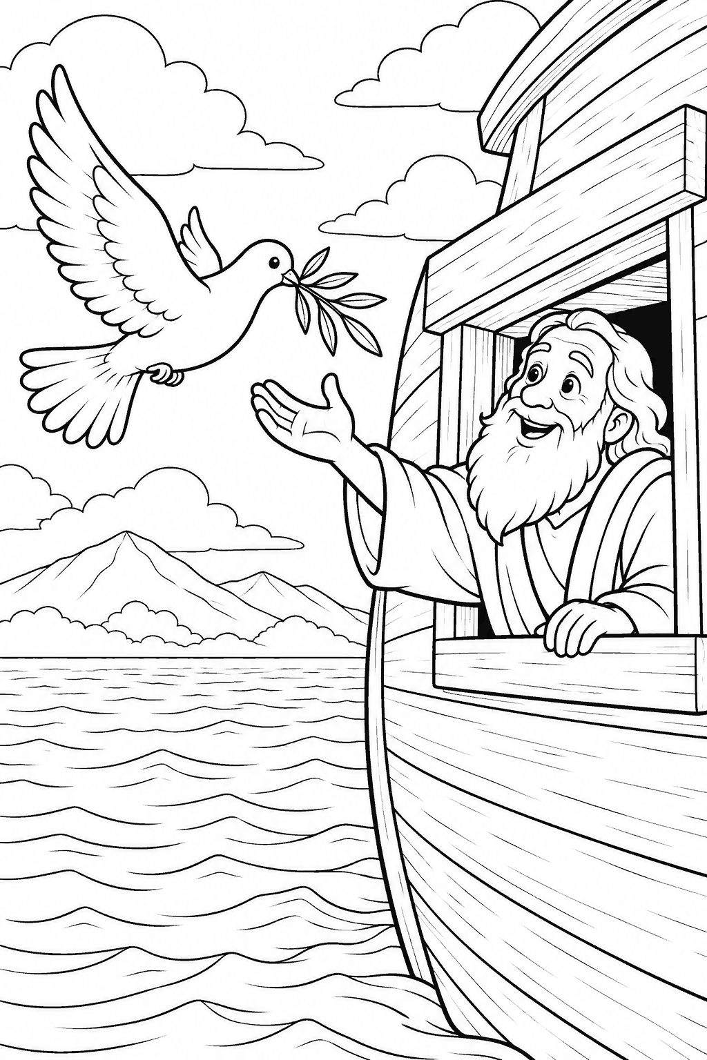Desenho para colorir: A pomba de Noé