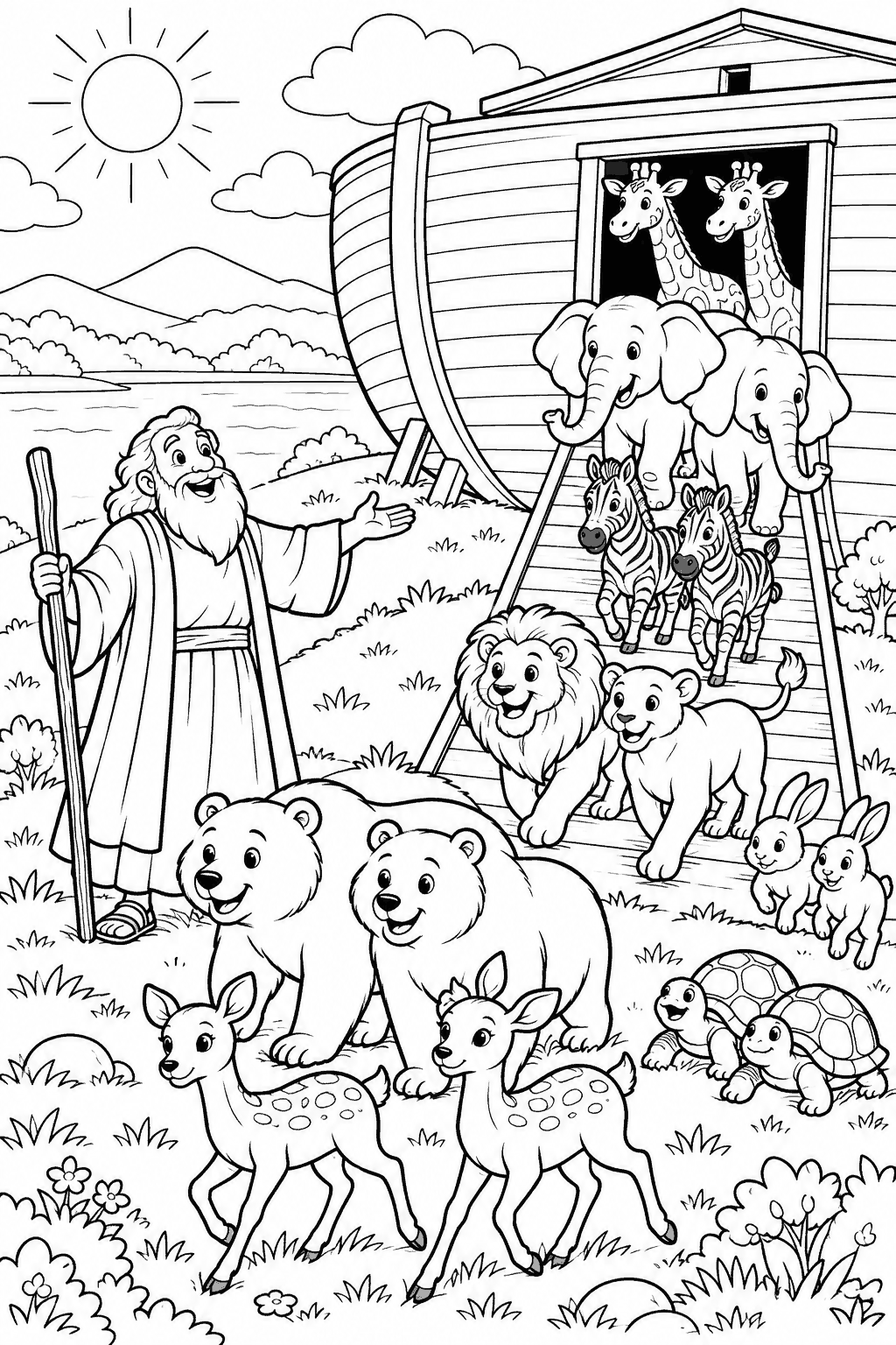 Desenho para colorir: Saindo da arca