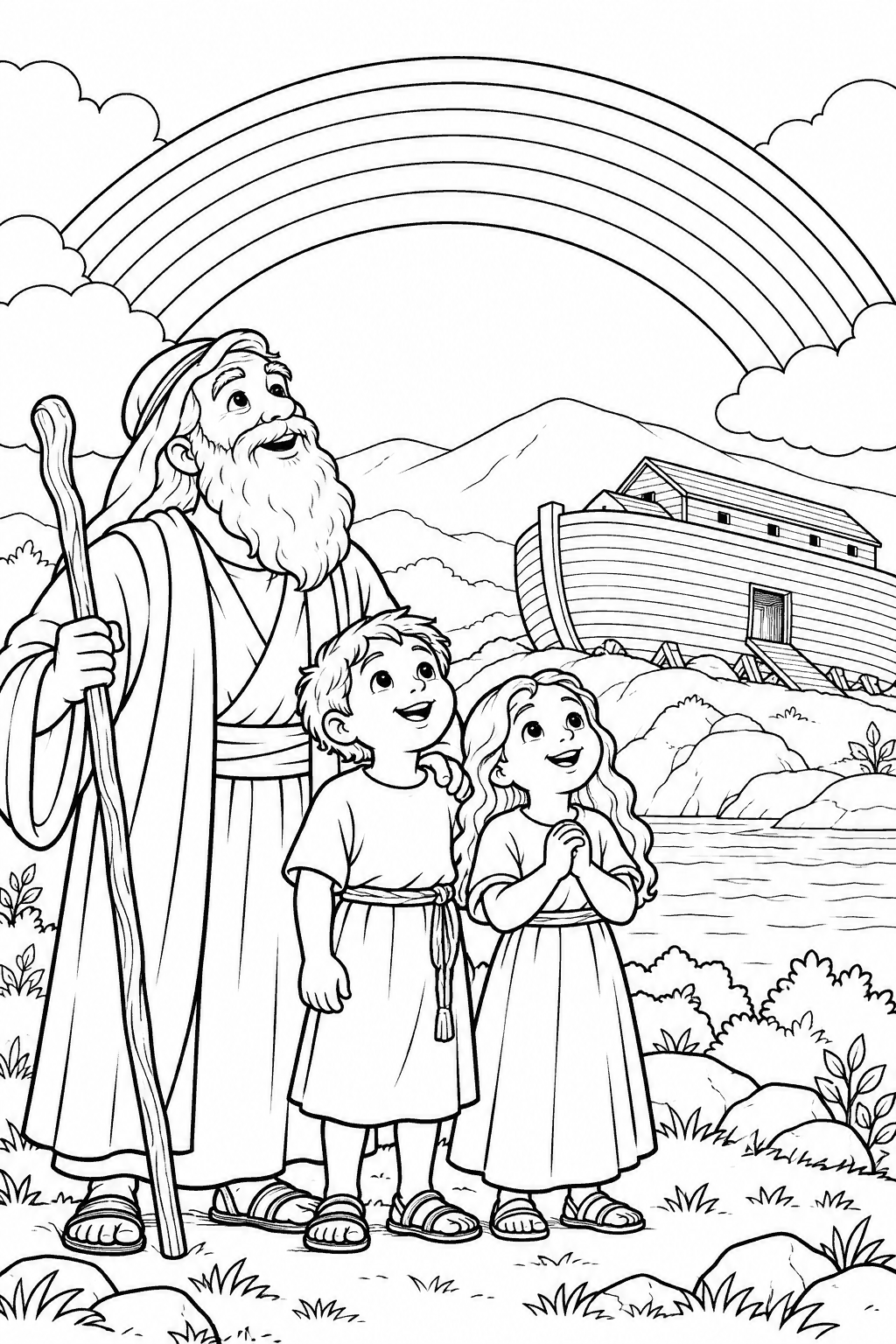 Desenho para colorir: O arco-íris da promessa