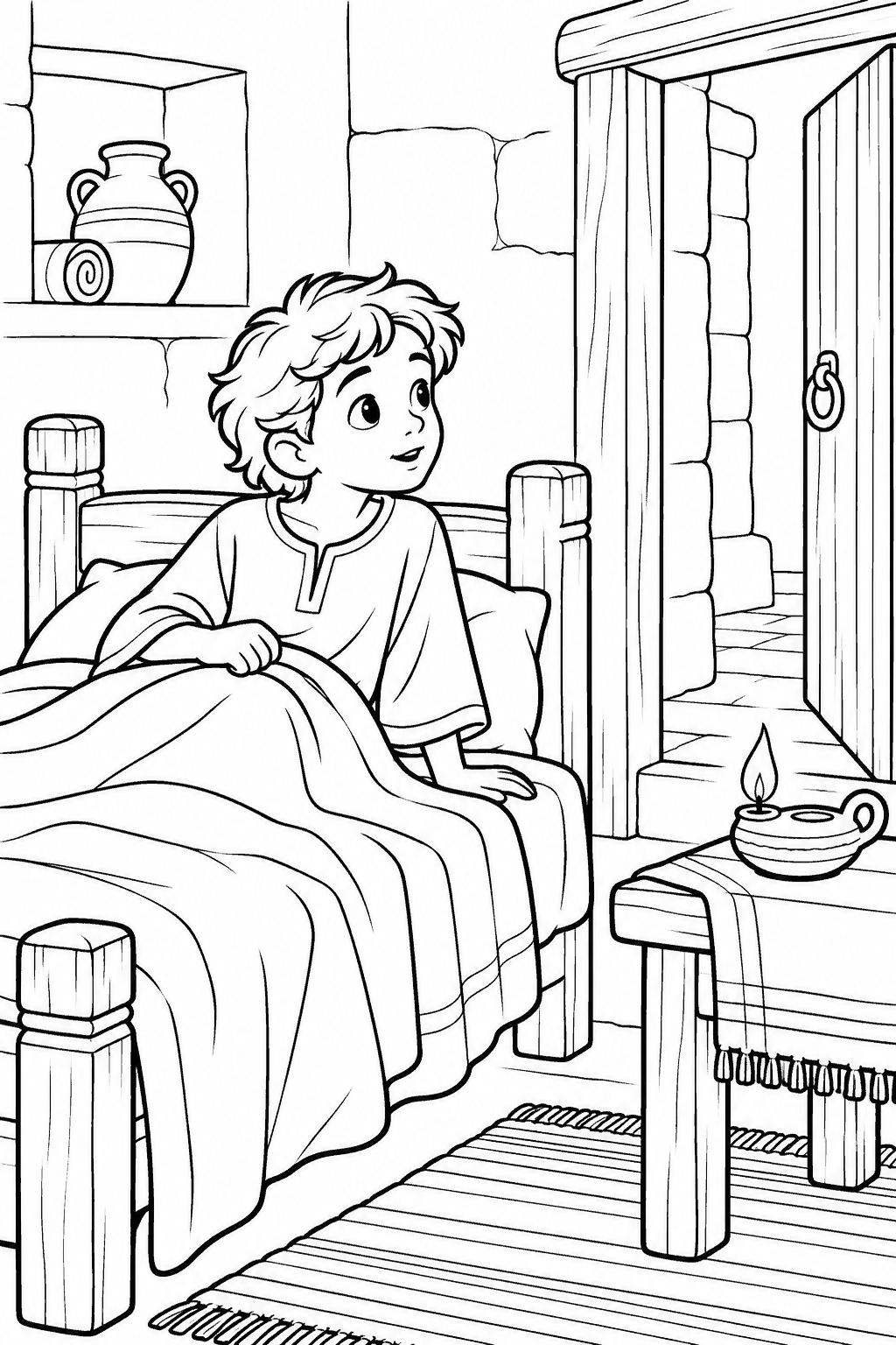 Desenho para colorir: Samuel escuta