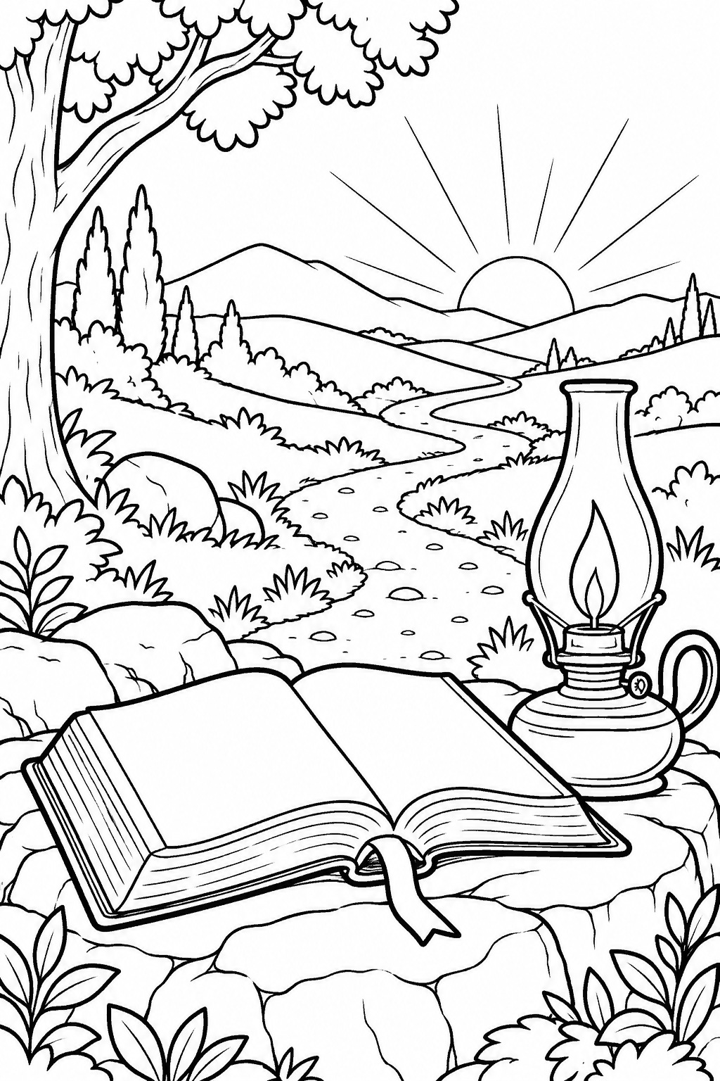 Desenho para colorir: Uma luz para o caminho